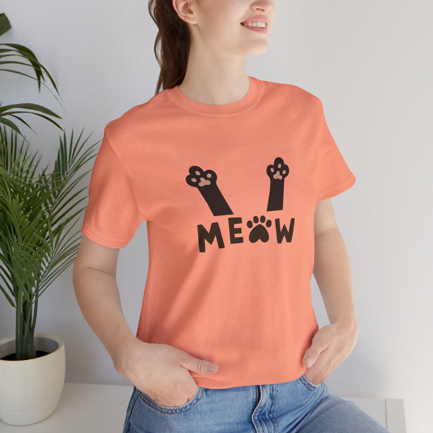 Meow Cat Paw Unisex Jersey Tee