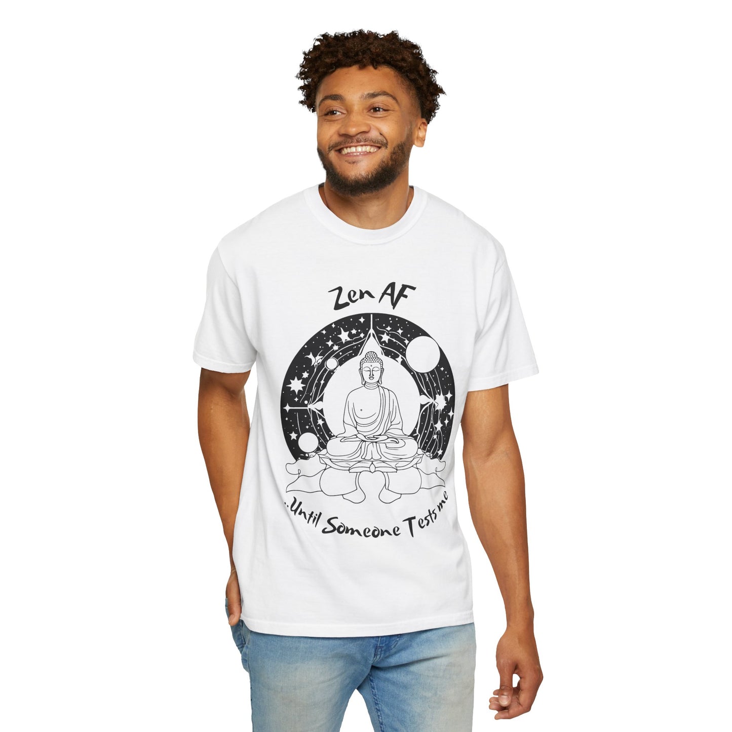 Zen AF Unisex Garment-Dyed T-Shirt - Mindfulness & Humor