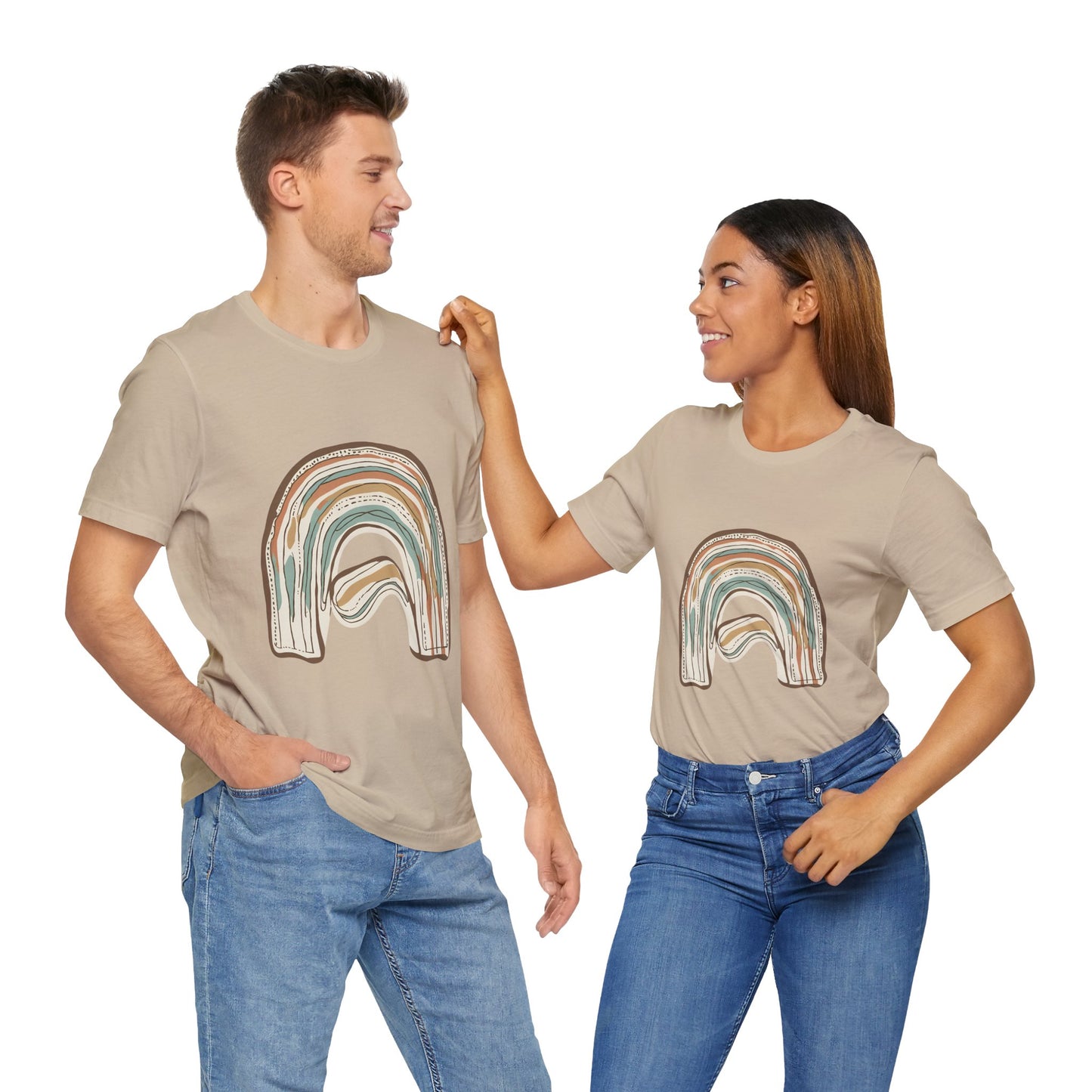 Cozy Rainbow Short Sleeve Tee for Everyday Wear