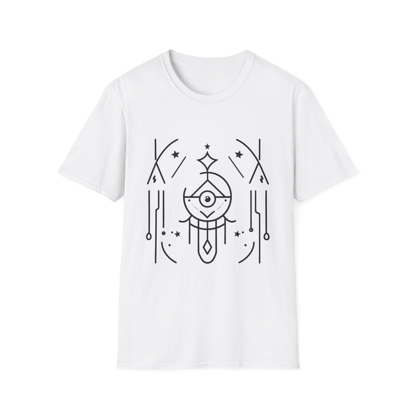 Mystical Eye Graphic Unisex T-Shirt - Softstyle Casual Wear for Spiritual Vibes