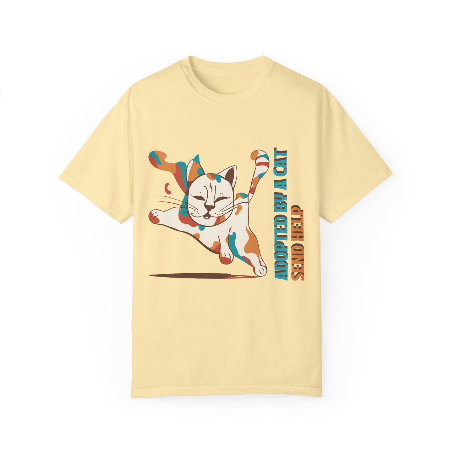 Adopted by a Cat Unisex Garment-Dyed T-Shirt - Cute Cat Lover Gift