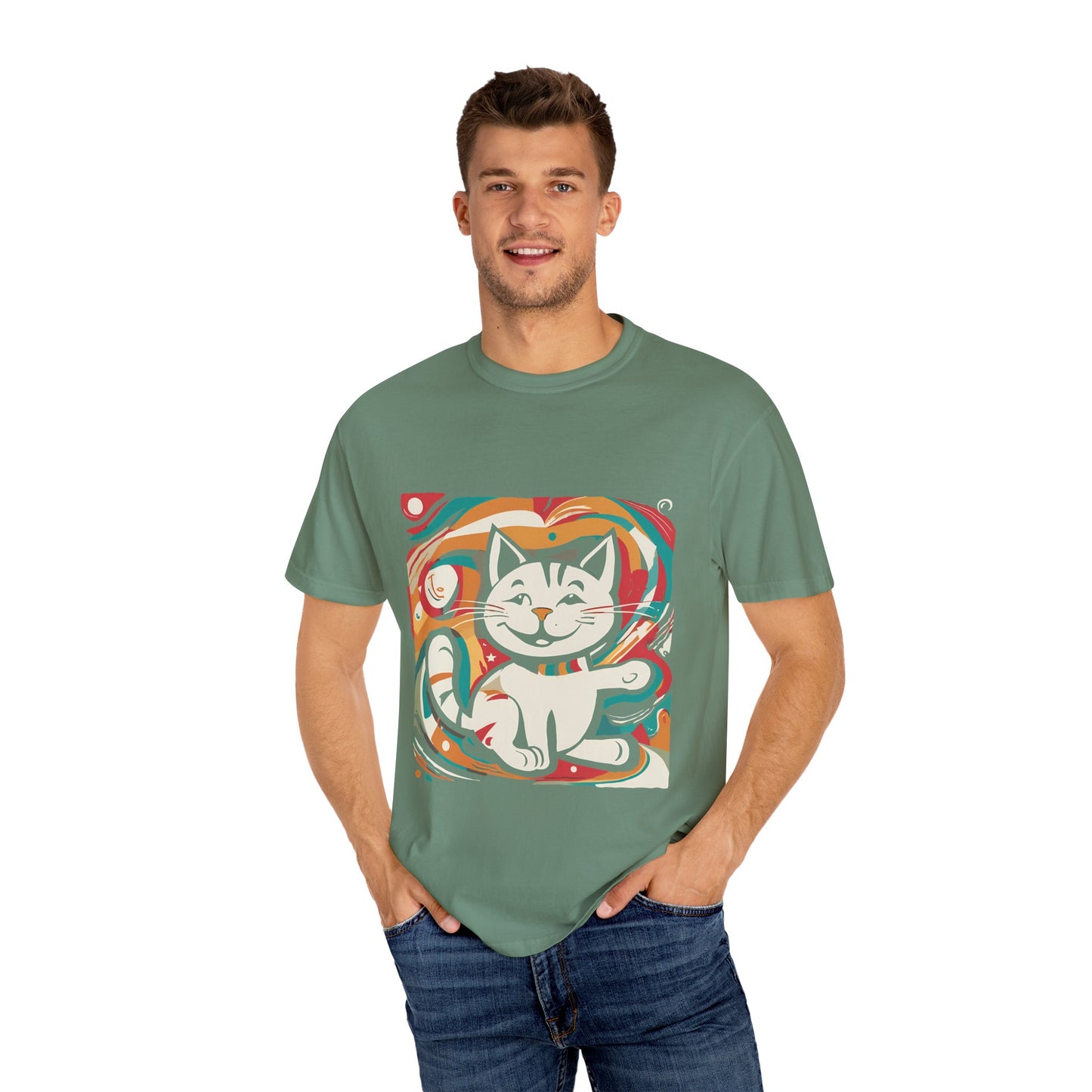 Playful Cat Graphic Unisex T-Shirt - Perfect for Pet Lovers