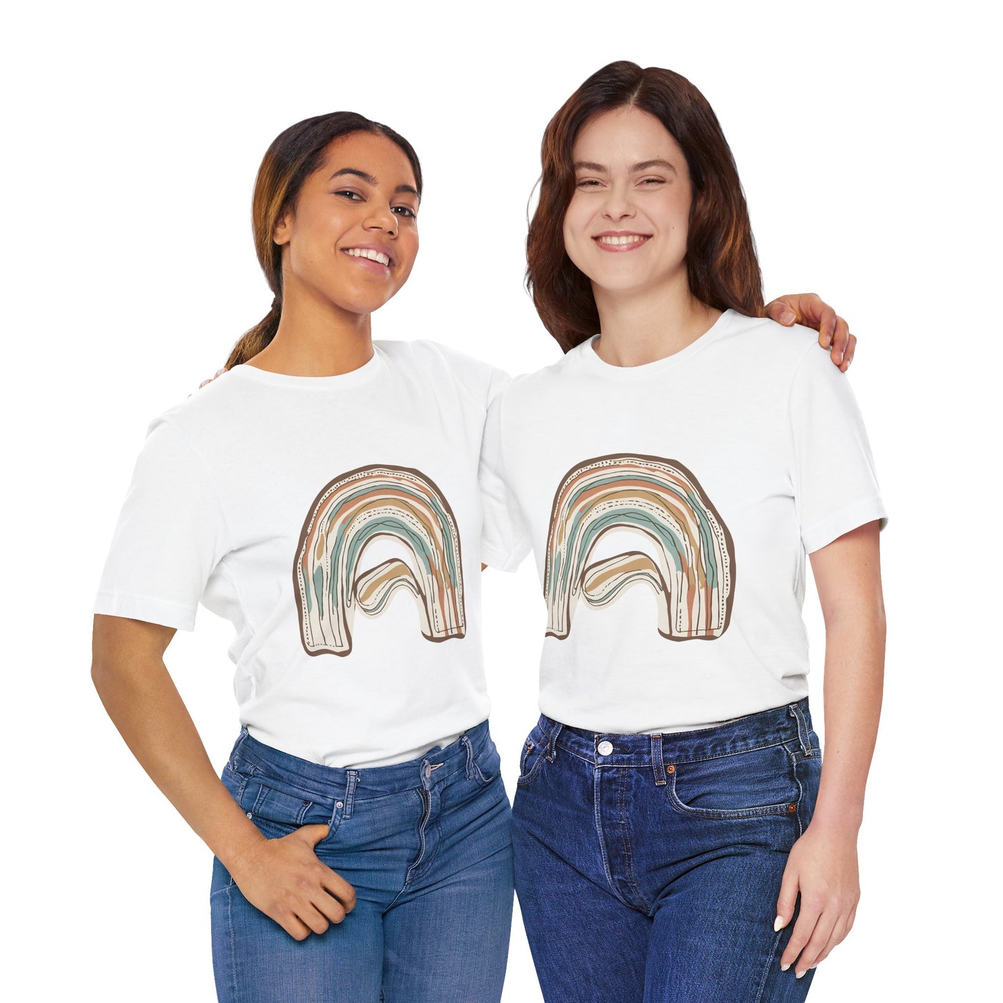 Cozy Rainbow Short Sleeve Tee for Everyday Wear