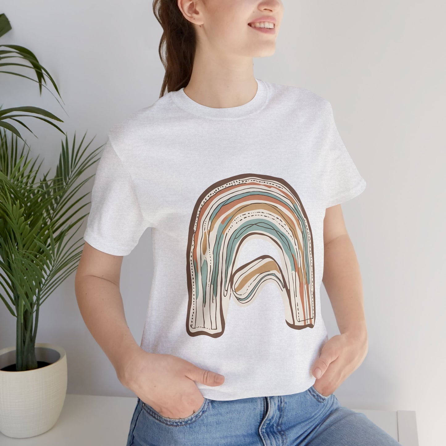 Cozy Rainbow Short Sleeve Tee for Everyday Wear