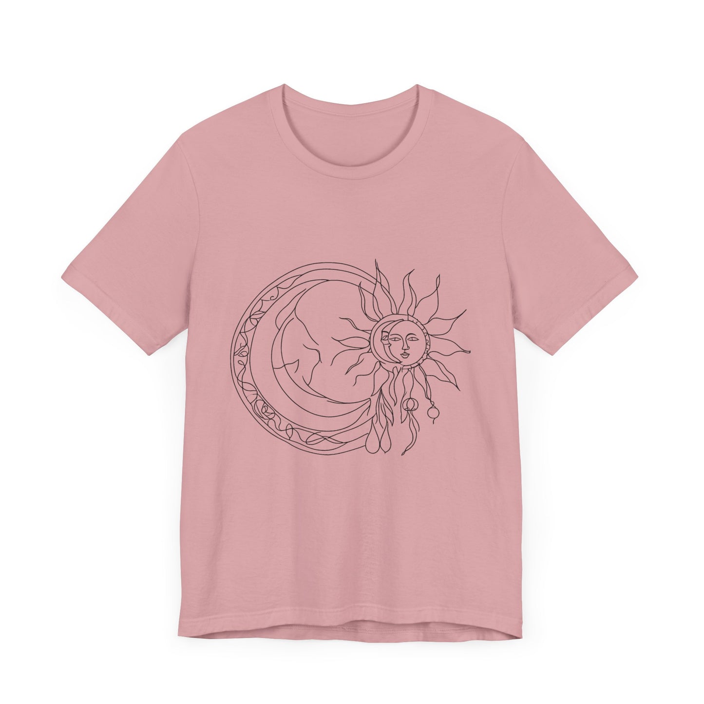 Sun and Moon Graphic Tee - Boho Unisex Jersey Short Sleeve Shirt