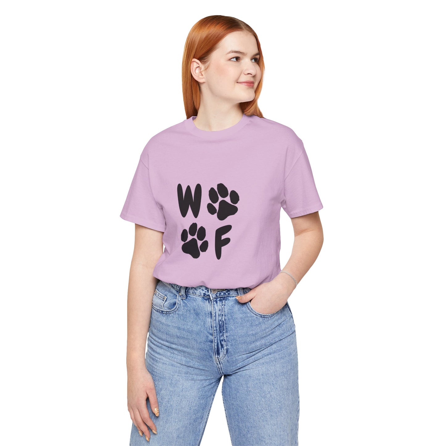 Unisex Dog Lovers Tee - 'WOOF' Graphic Short Sleeve Shirt