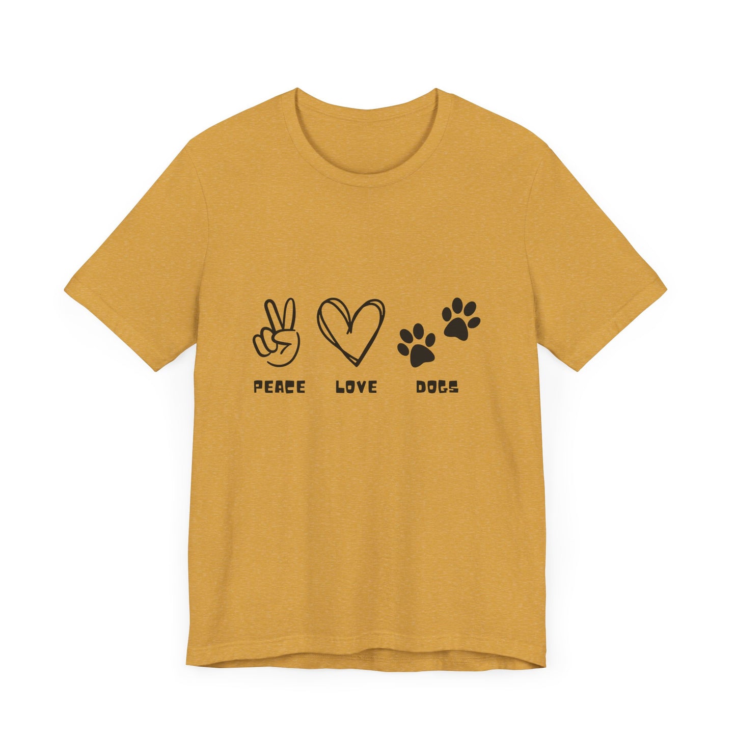 Peace Love Dogs Unisex Short Sleeve Tee - Casual Pet Lover T-Shirt