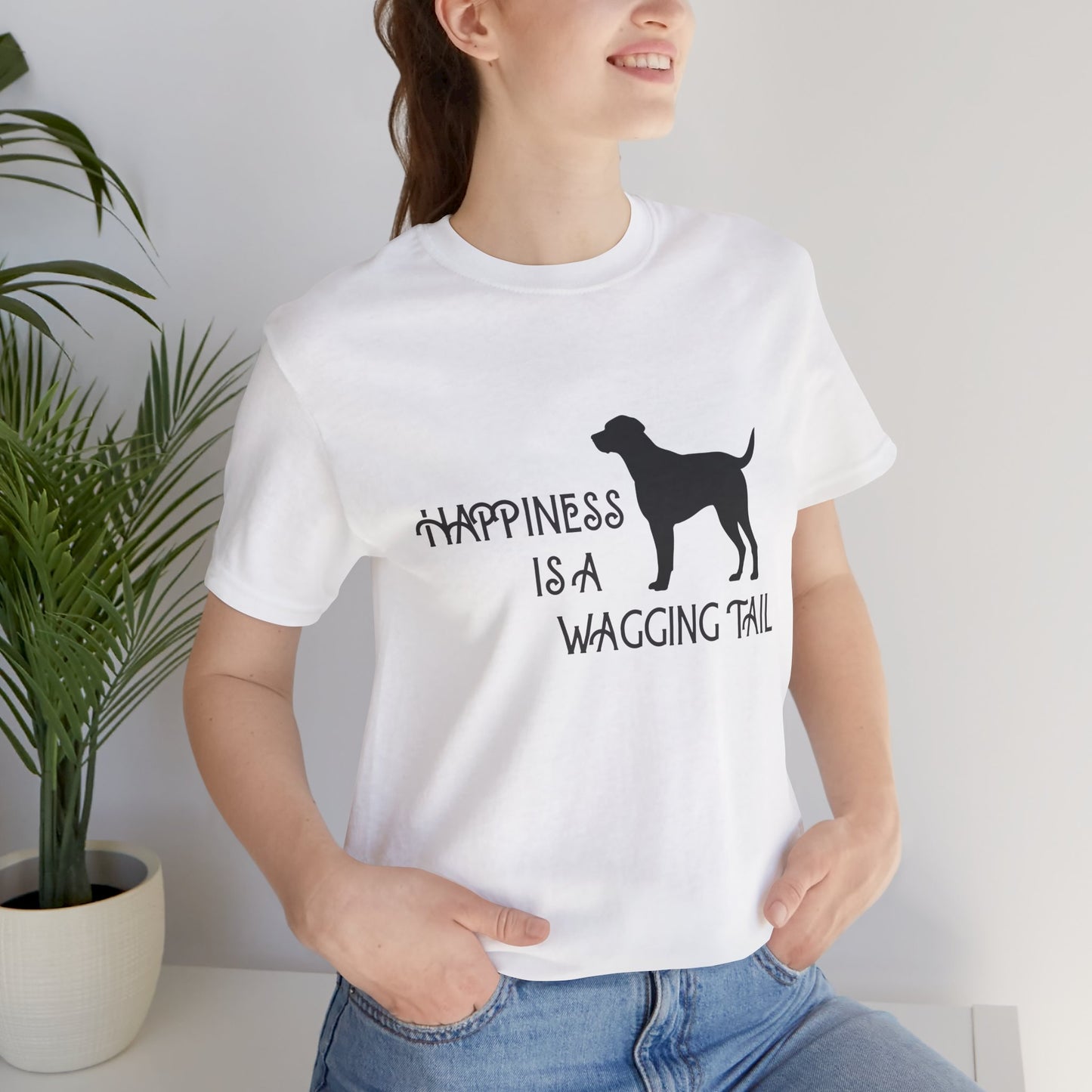 Happiness is a Wagging Tail Unisex Dog Lover Tee