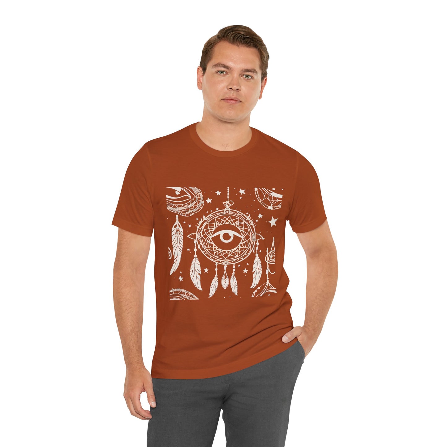 Bohemian Dreamcatcher Unisex Tee - Eye & Feathers Design