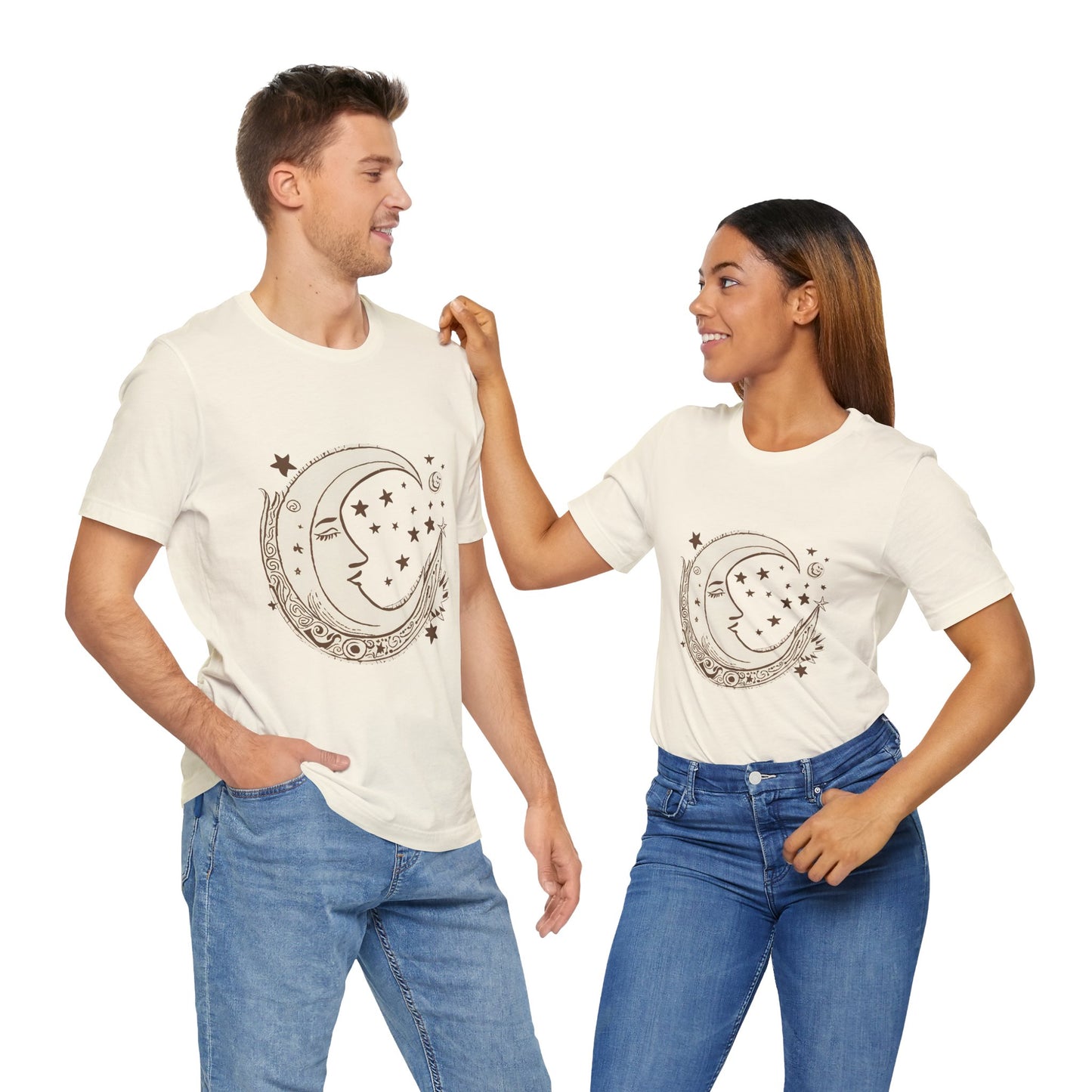 Celestial Moon and Stars Unisex Short Sleeve Tee