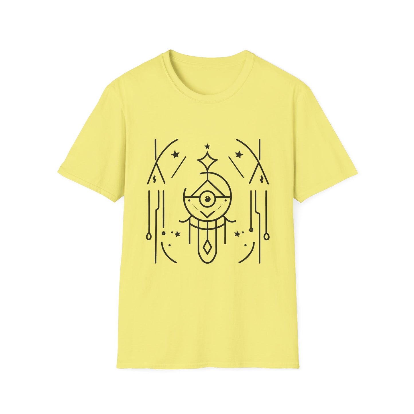 Mystical Eye Graphic Unisex T-Shirt - Softstyle Casual Wear for Spiritual Vibes