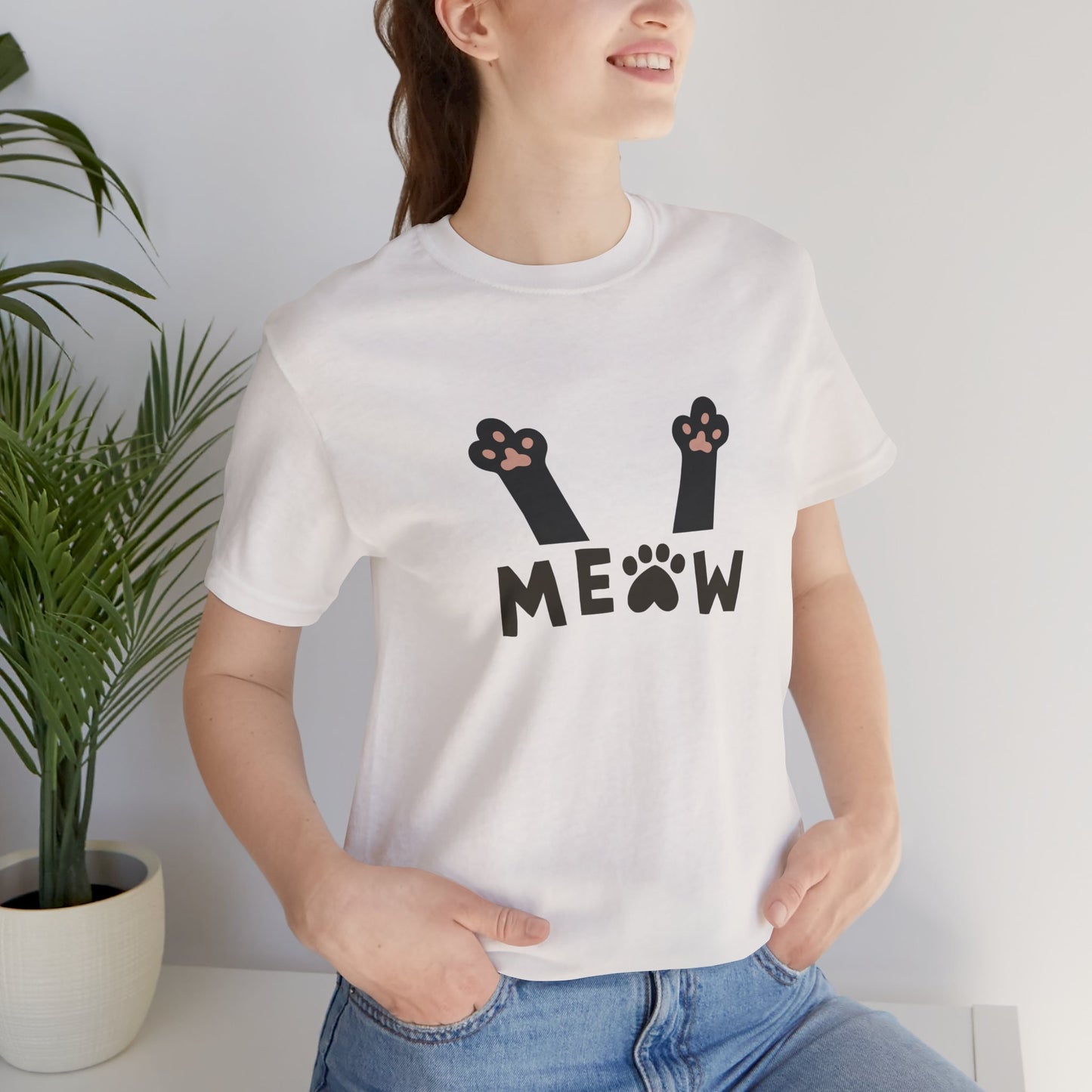 Meow Cat Paw Unisex Jersey Tee