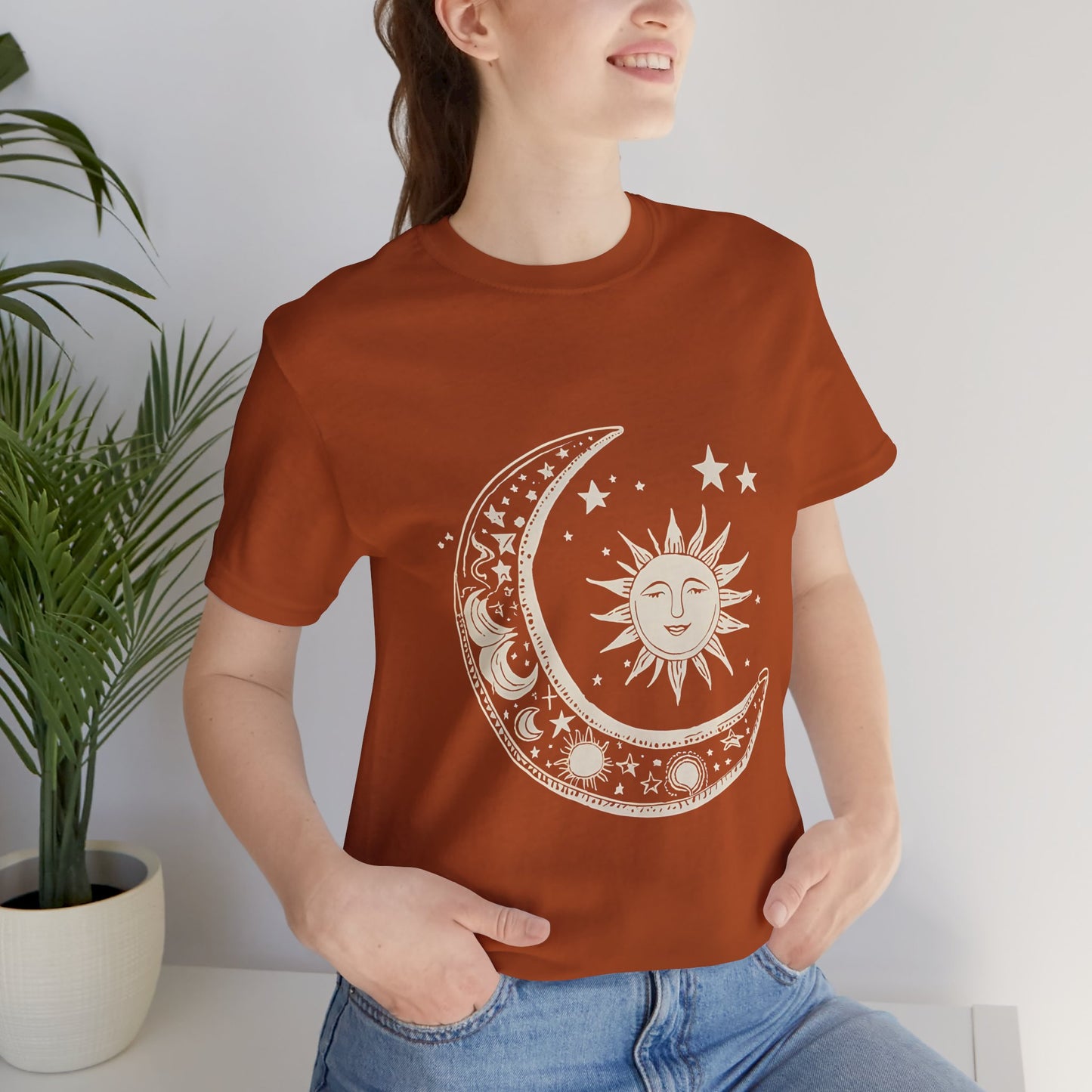 Celestial Sun and Moon Unisex Jersey Tee