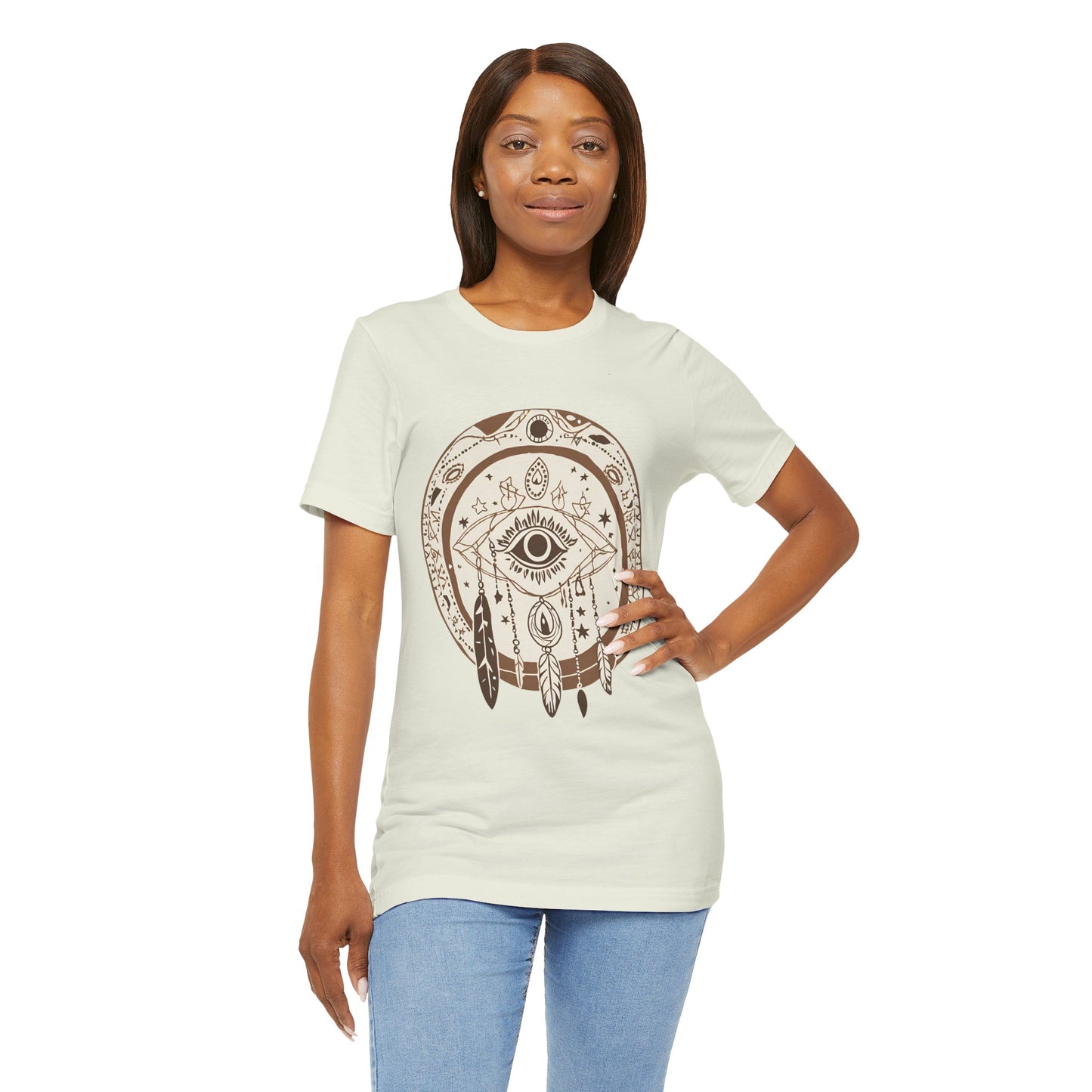 Bohemian Dreamcatcher Unisex Tee - Relaxed Graphic Short Sleeve Shirt for Festival Lovers