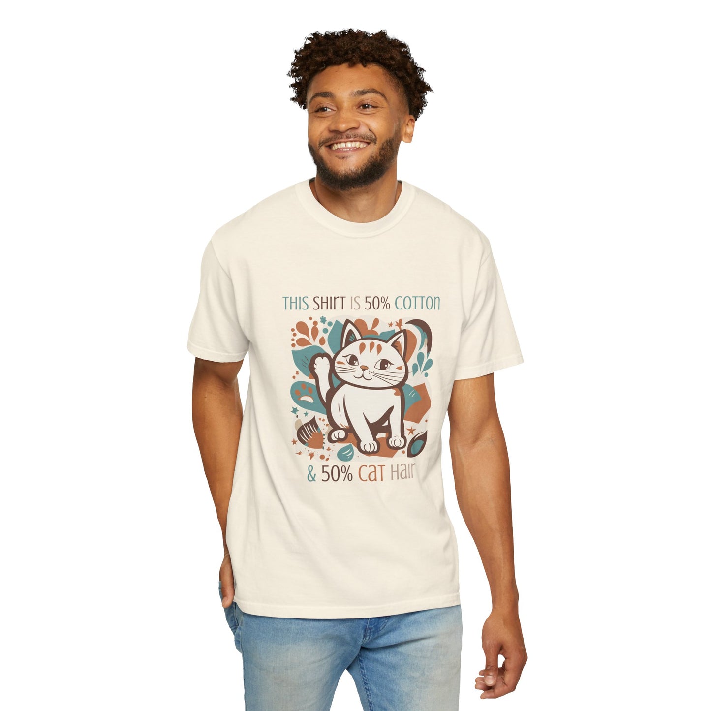 Funny Cat Themed Unisex T-Shirt - 50% Cotton & 50% Cat Hair