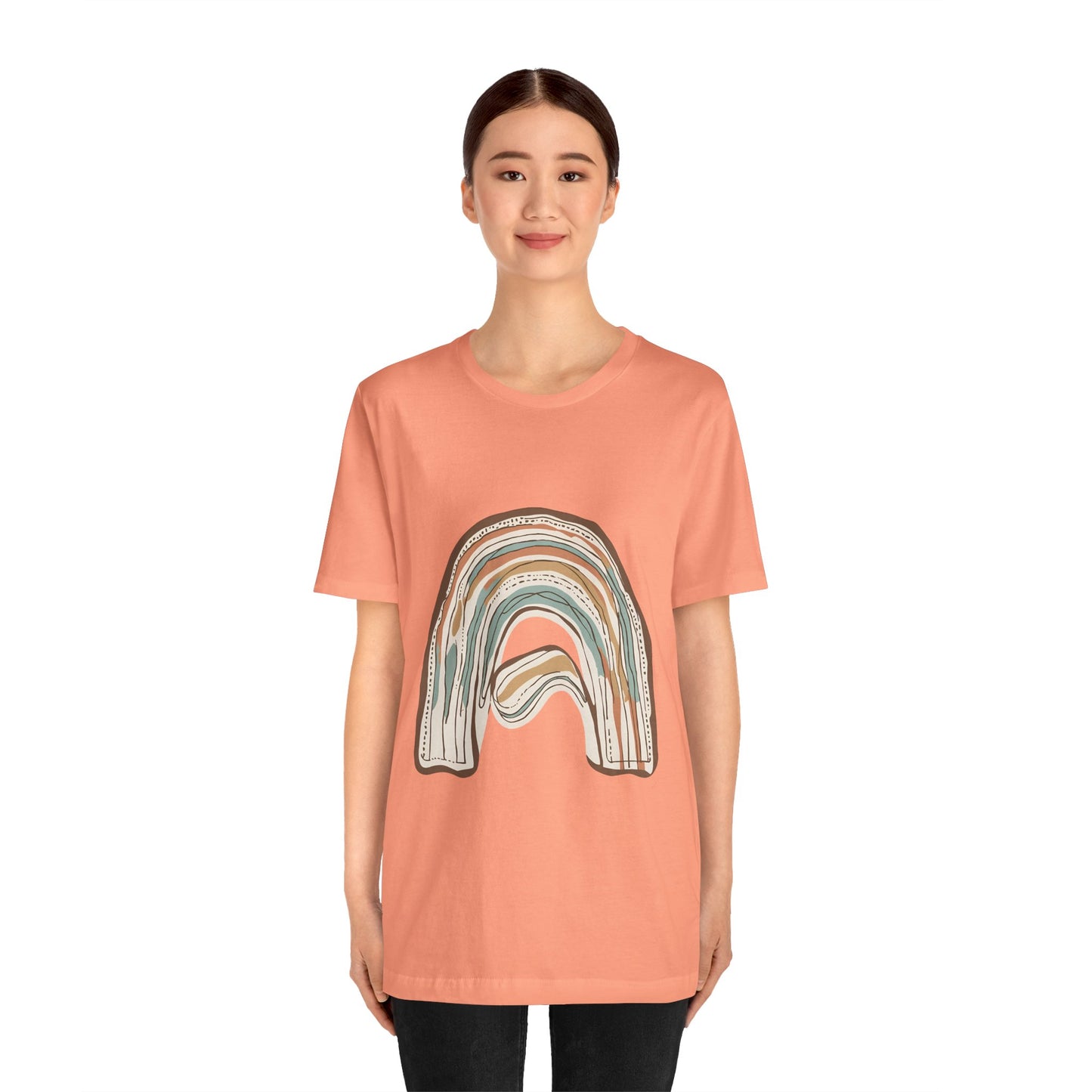 Cozy Rainbow Short Sleeve Tee for Everyday Wear