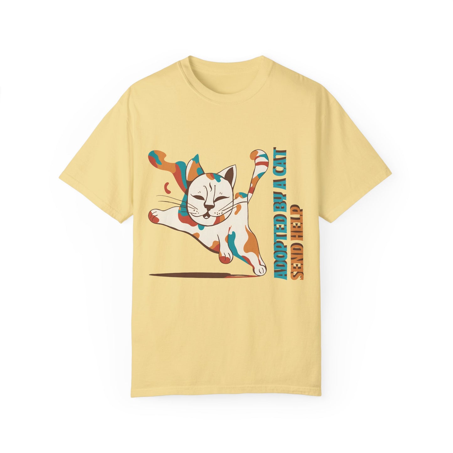 Adopted by a Cat Unisex Garment-Dyed T-Shirt - Cute Cat Lover Gift