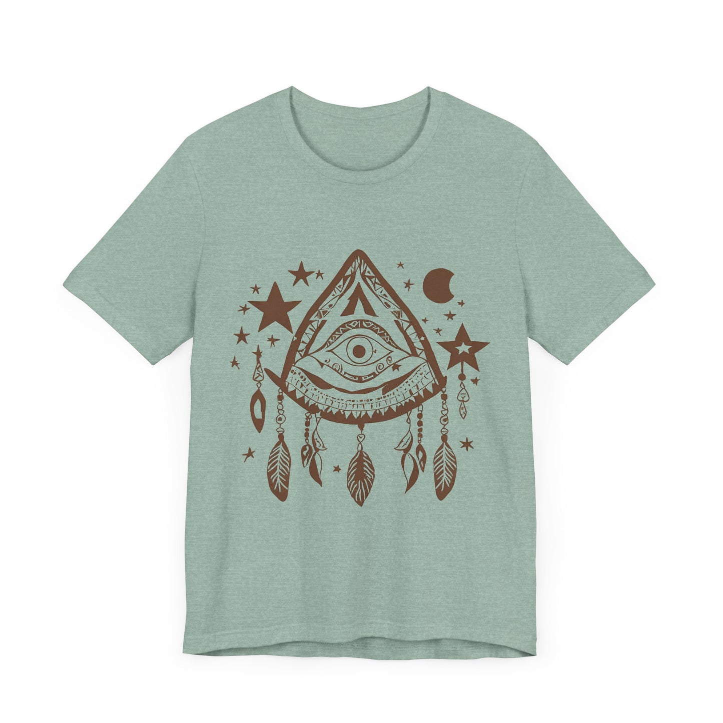 Mystical Boho Graphic Tee - Unisex Jersey Short Sleeve with Eye Design