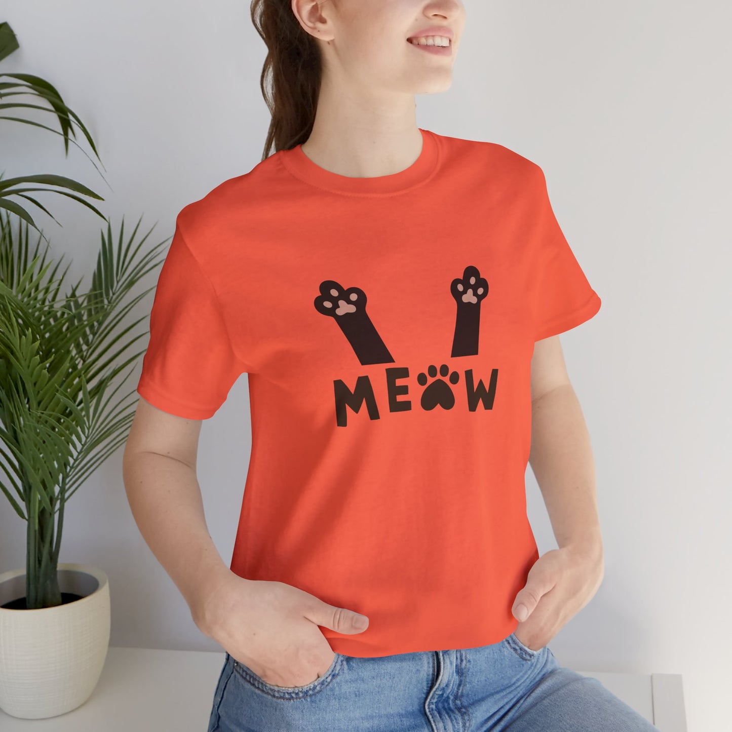 Meow Cat Paw Unisex Jersey Tee