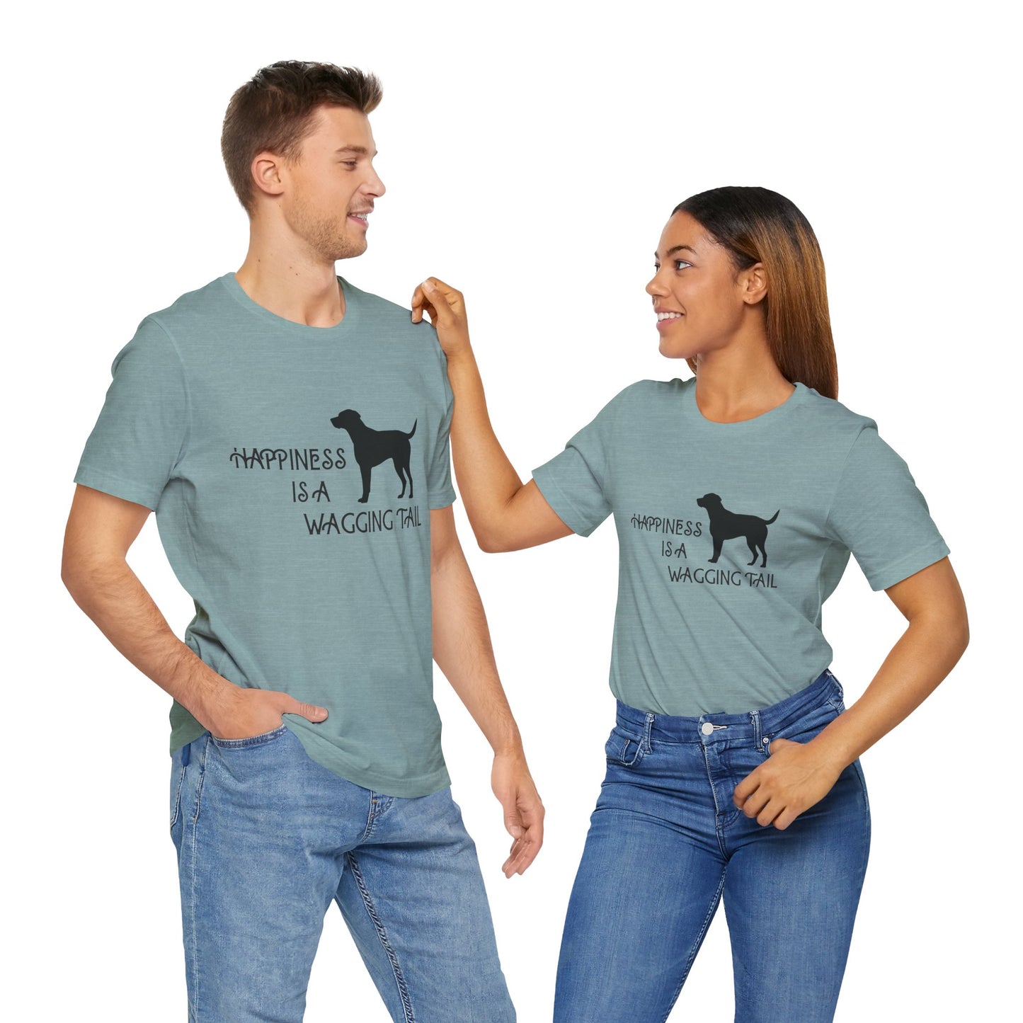 Happiness is a Wagging Tail Unisex Dog Lover Tee