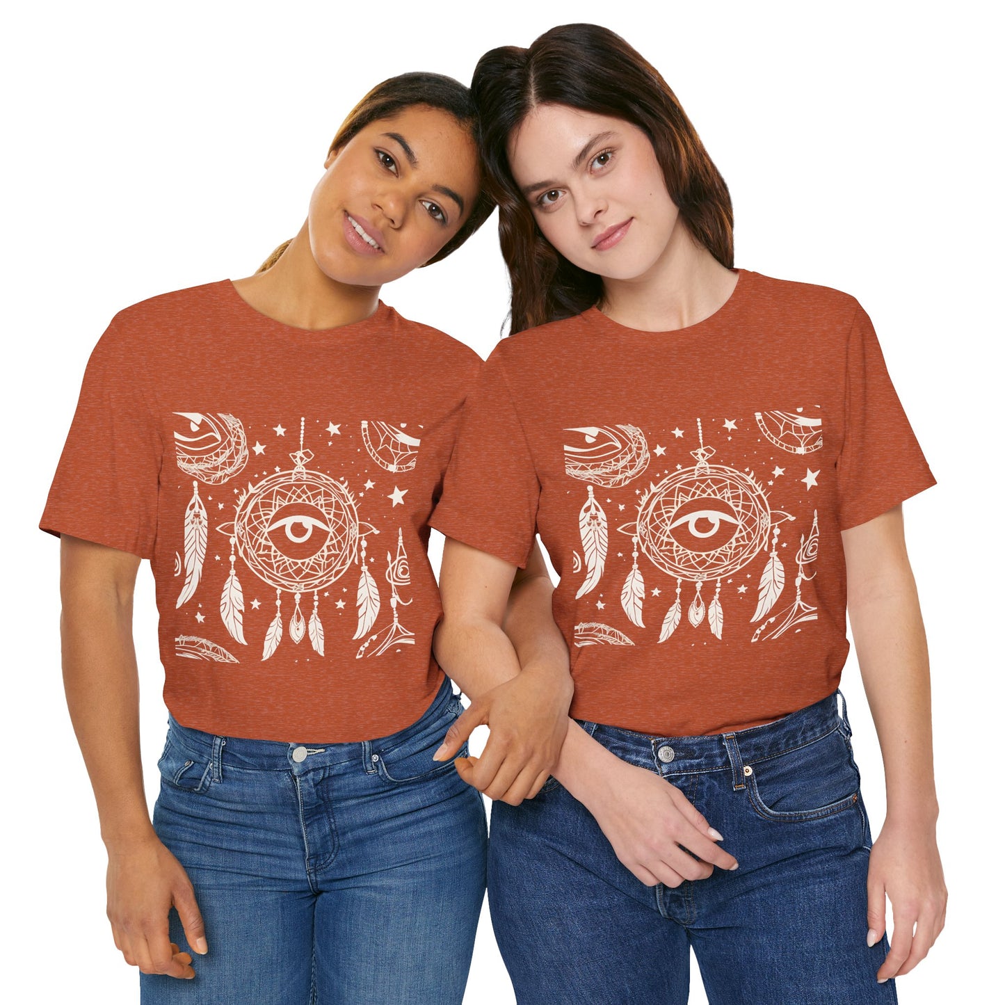 Bohemian Dreamcatcher Unisex Tee - Eye & Feathers Design