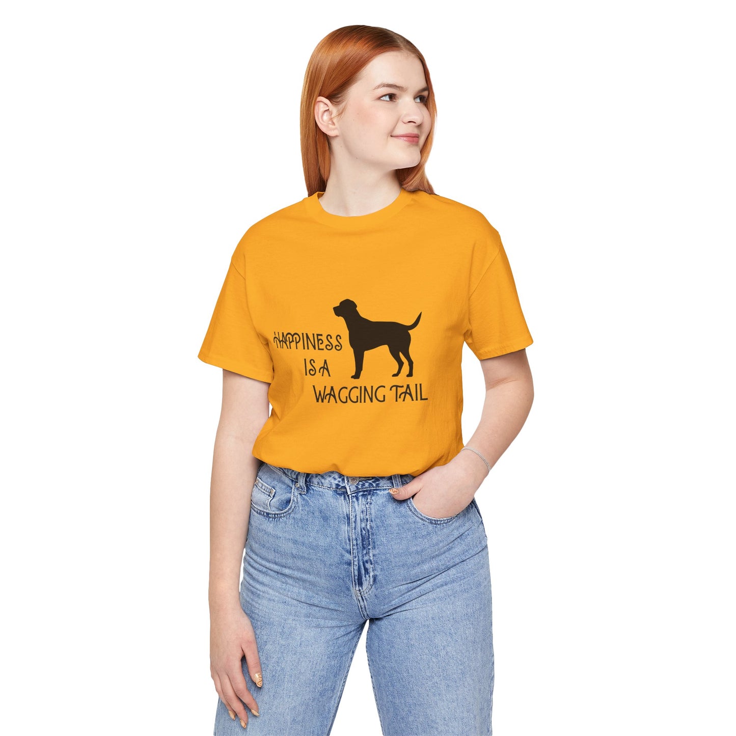 Happiness is a Wagging Tail Unisex Dog Lover Tee