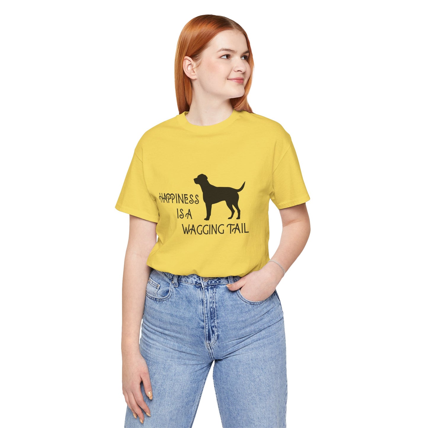 Happiness is a Wagging Tail Unisex Dog Lover Tee