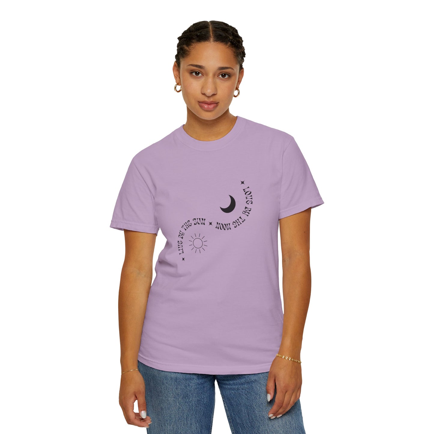 Unisex Garment-Dyed T-Shirt - "Live By The Sun, Love By The Moon"