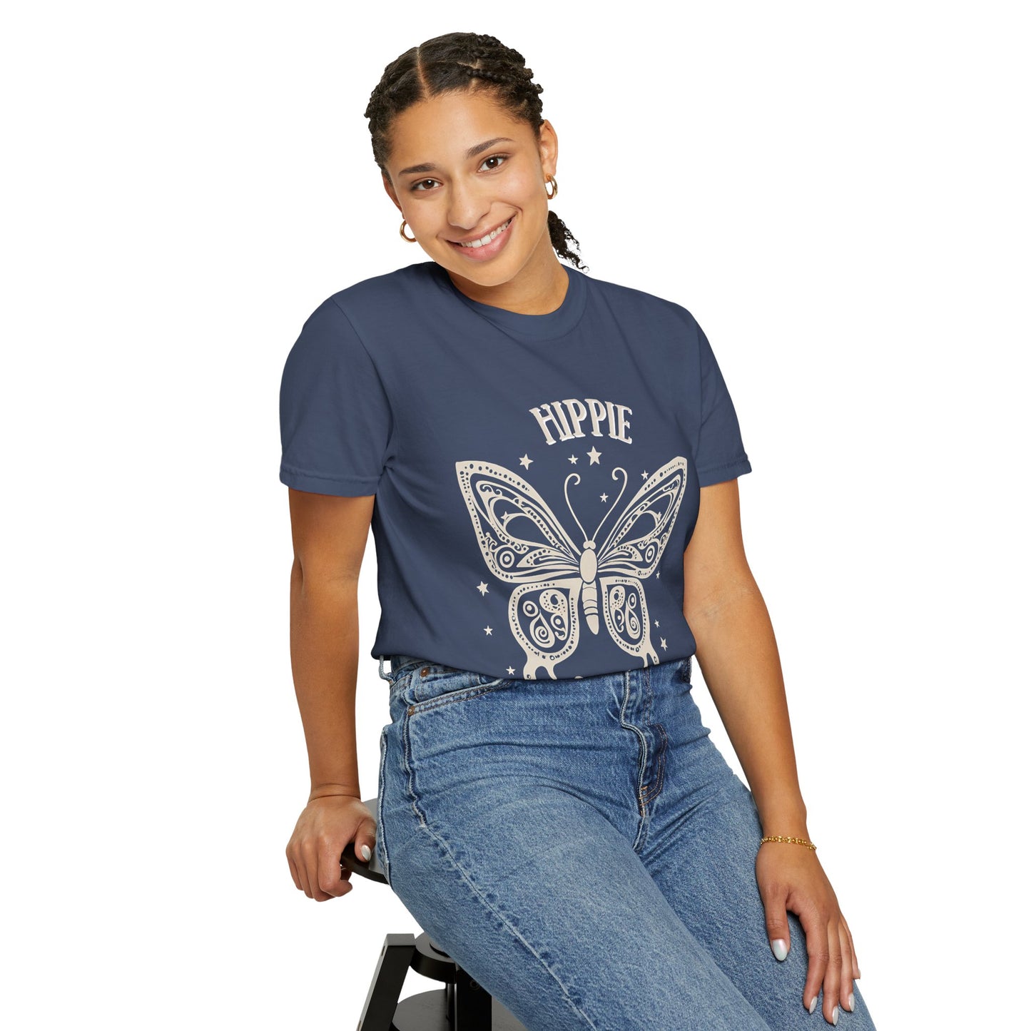 Hippie Soul Unisex Garment-Dyed T-Shirt - Bohemian Butterfly Design