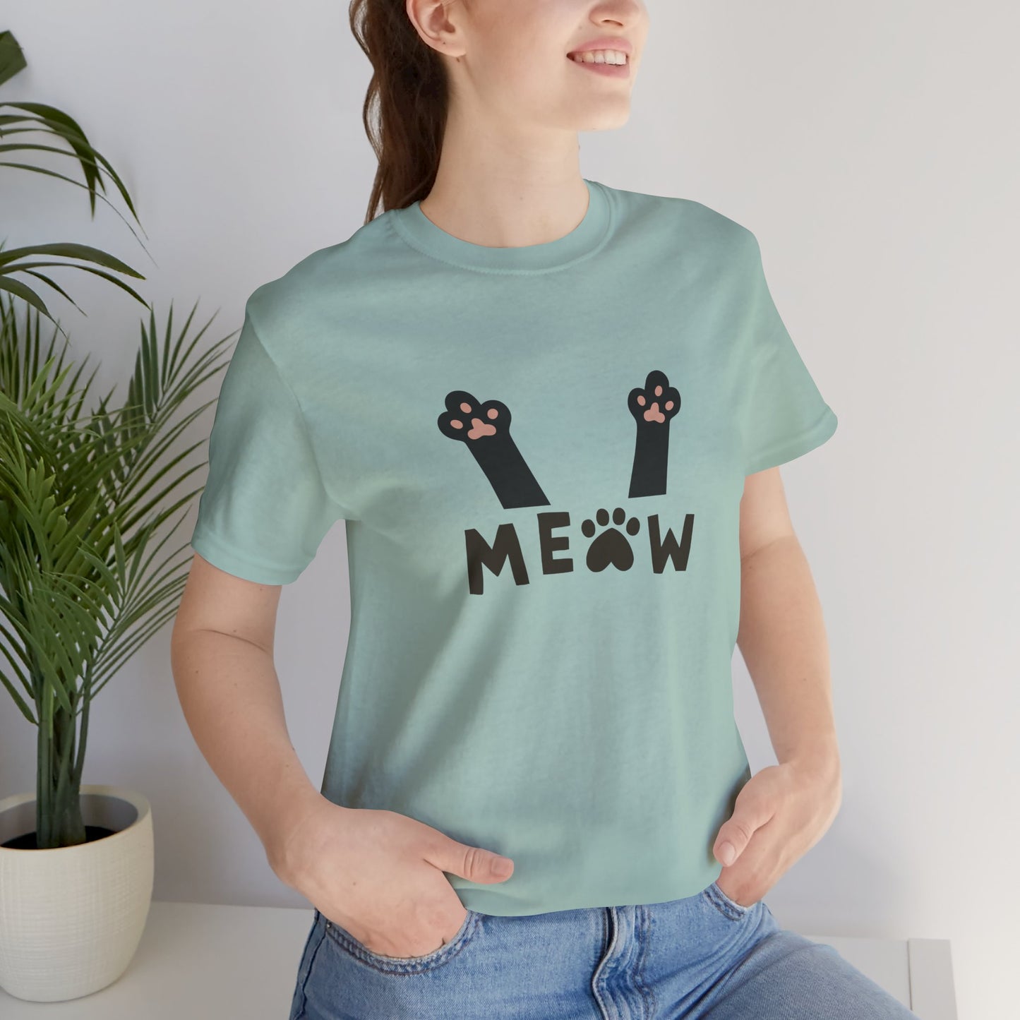 Meow Cat Paw Unisex Jersey Tee