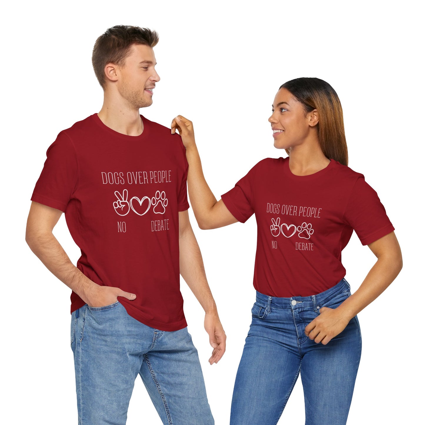 Unisex Jersey Tee - "Dogs Over People" Graphic Shirt