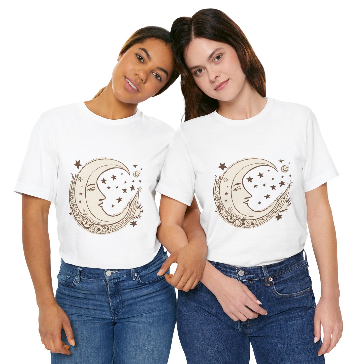 Celestial Moon and Stars Unisex Short Sleeve Tee