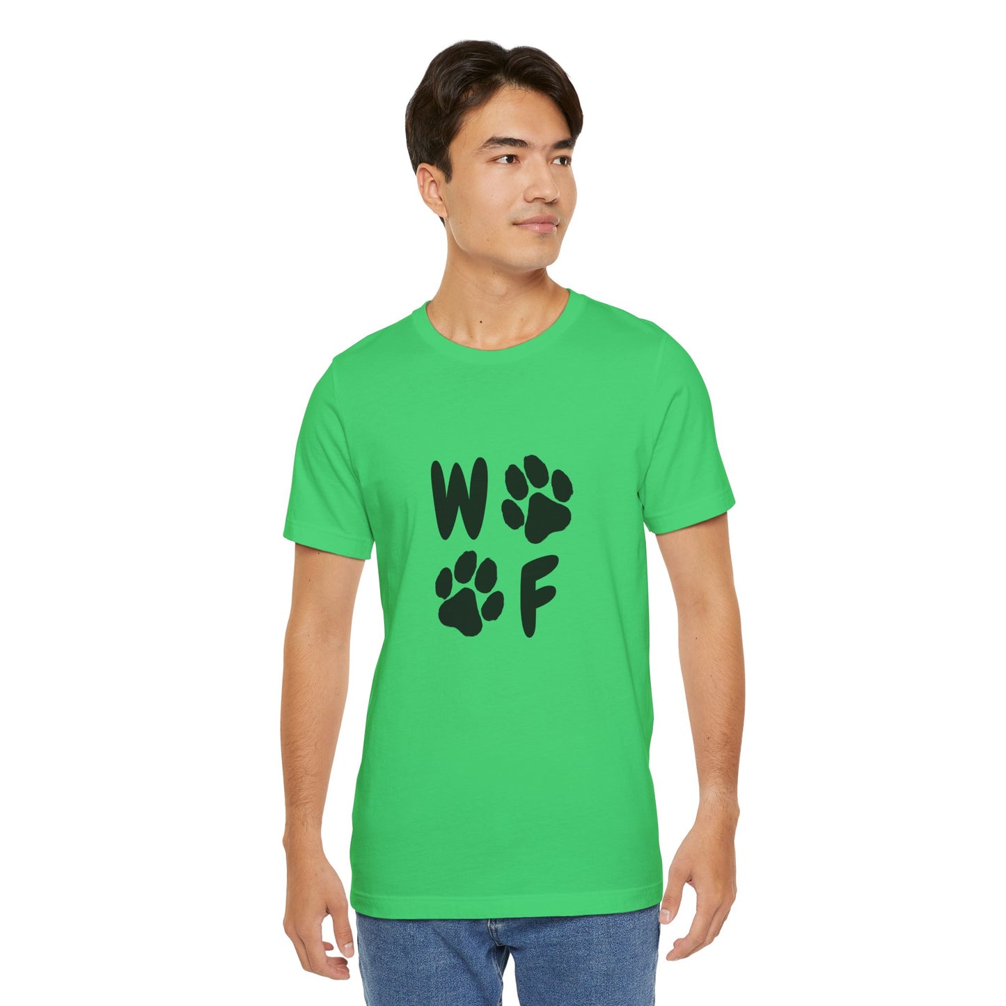 Unisex Dog Lovers Tee - 'WOOF' Graphic Short Sleeve Shirt