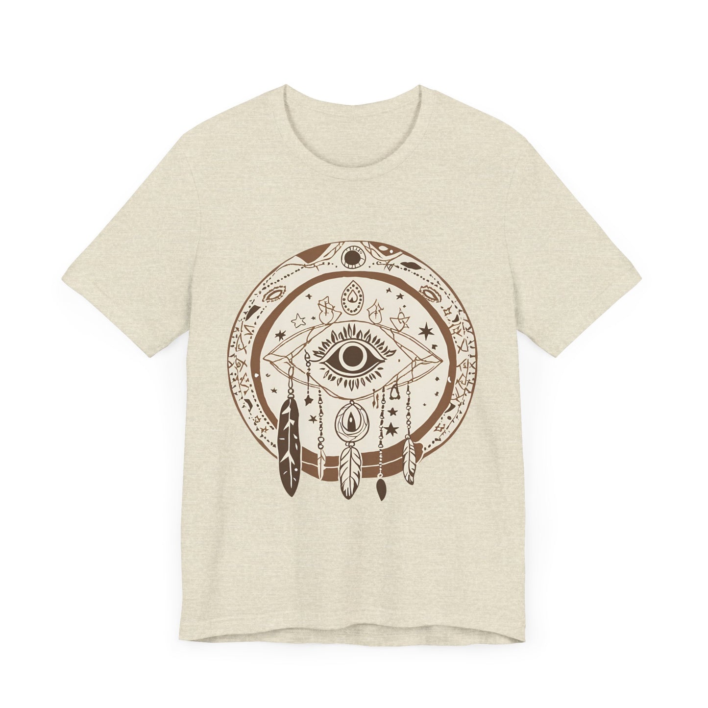 Bohemian Dreamcatcher Unisex Tee - Relaxed Graphic Short Sleeve Shirt for Festival Lovers