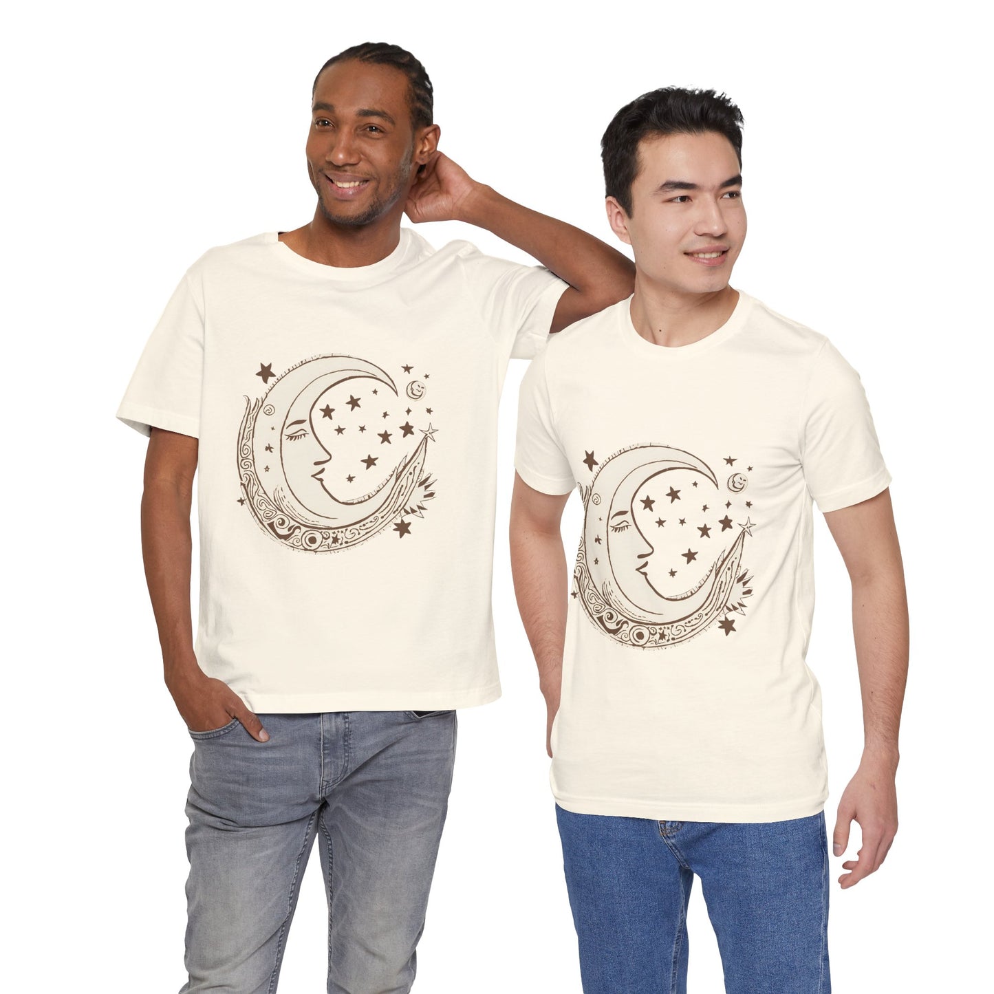 Celestial Moon and Stars Unisex Short Sleeve Tee