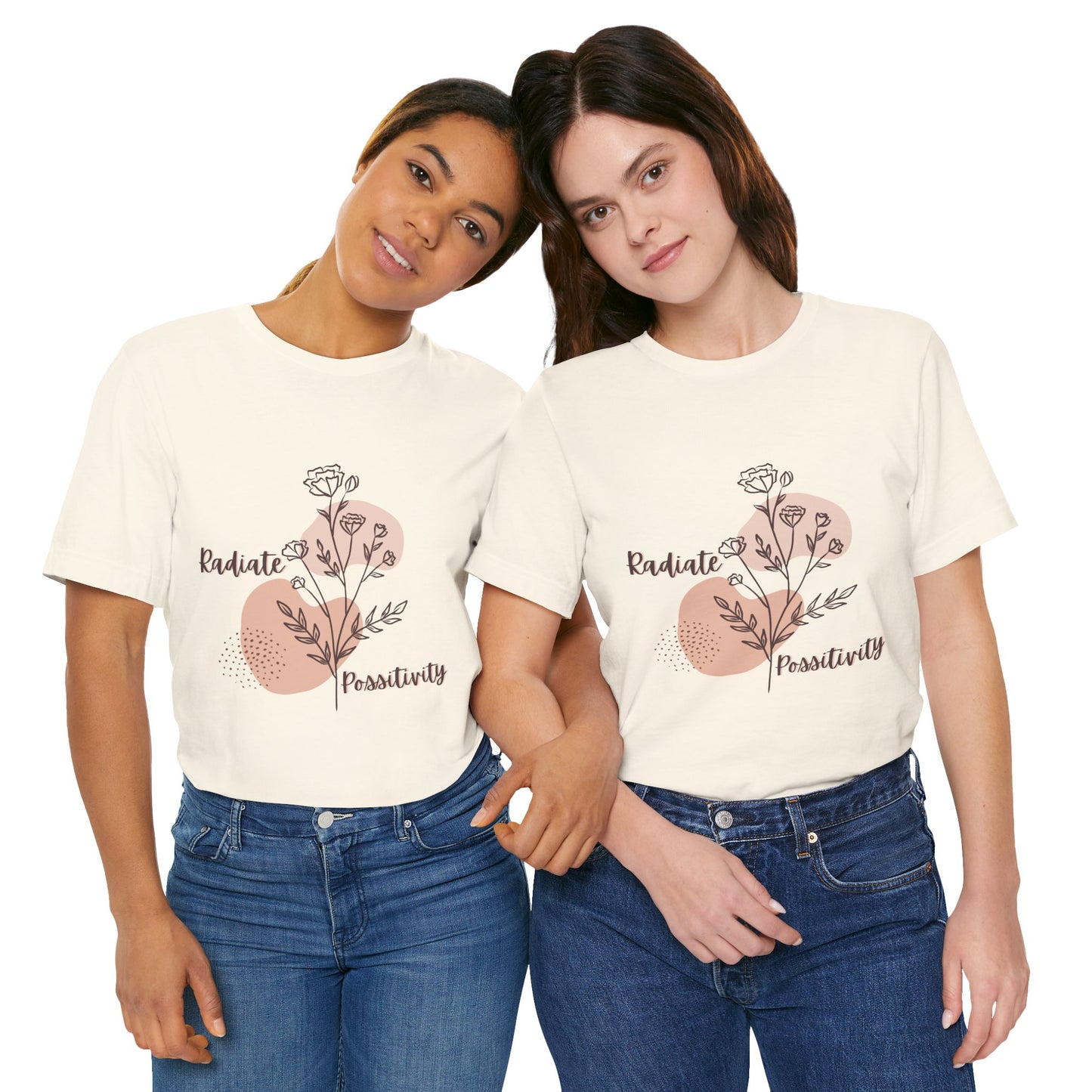 Radiate Positivity Unisex Jersey Tee - Inspirational Floral Shirt