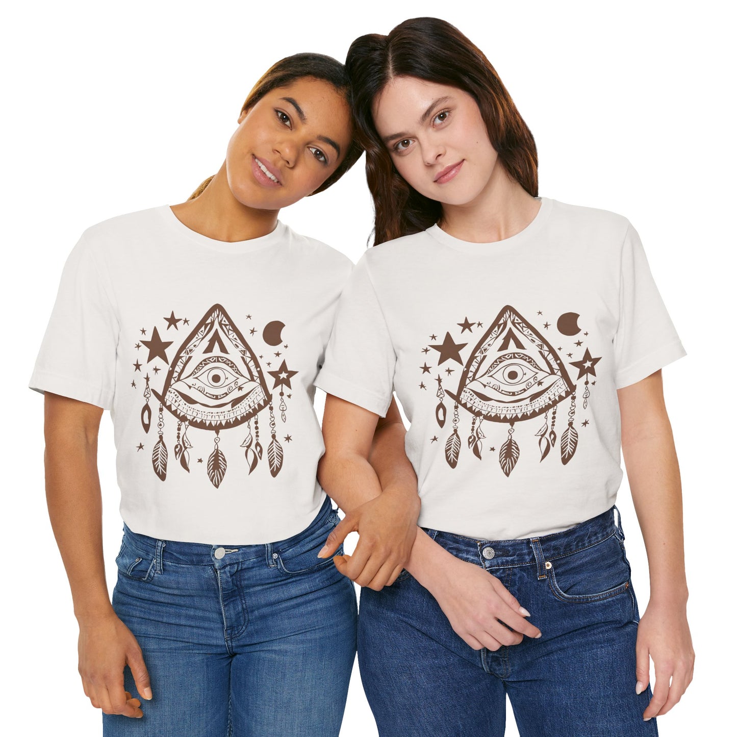 Mystical Boho Graphic Tee - Unisex Jersey Short Sleeve with Eye Design