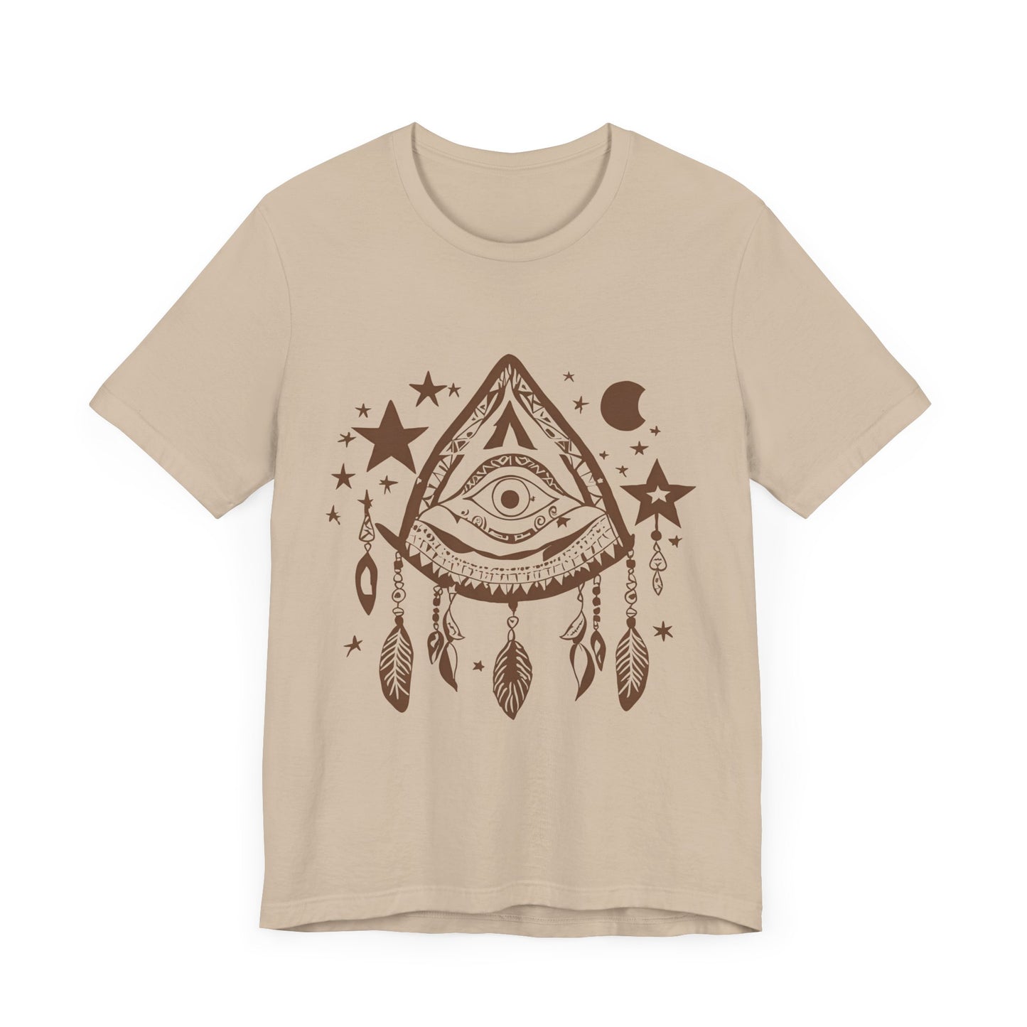 Mystical Boho Graphic Tee - Unisex Jersey Short Sleeve with Eye Design