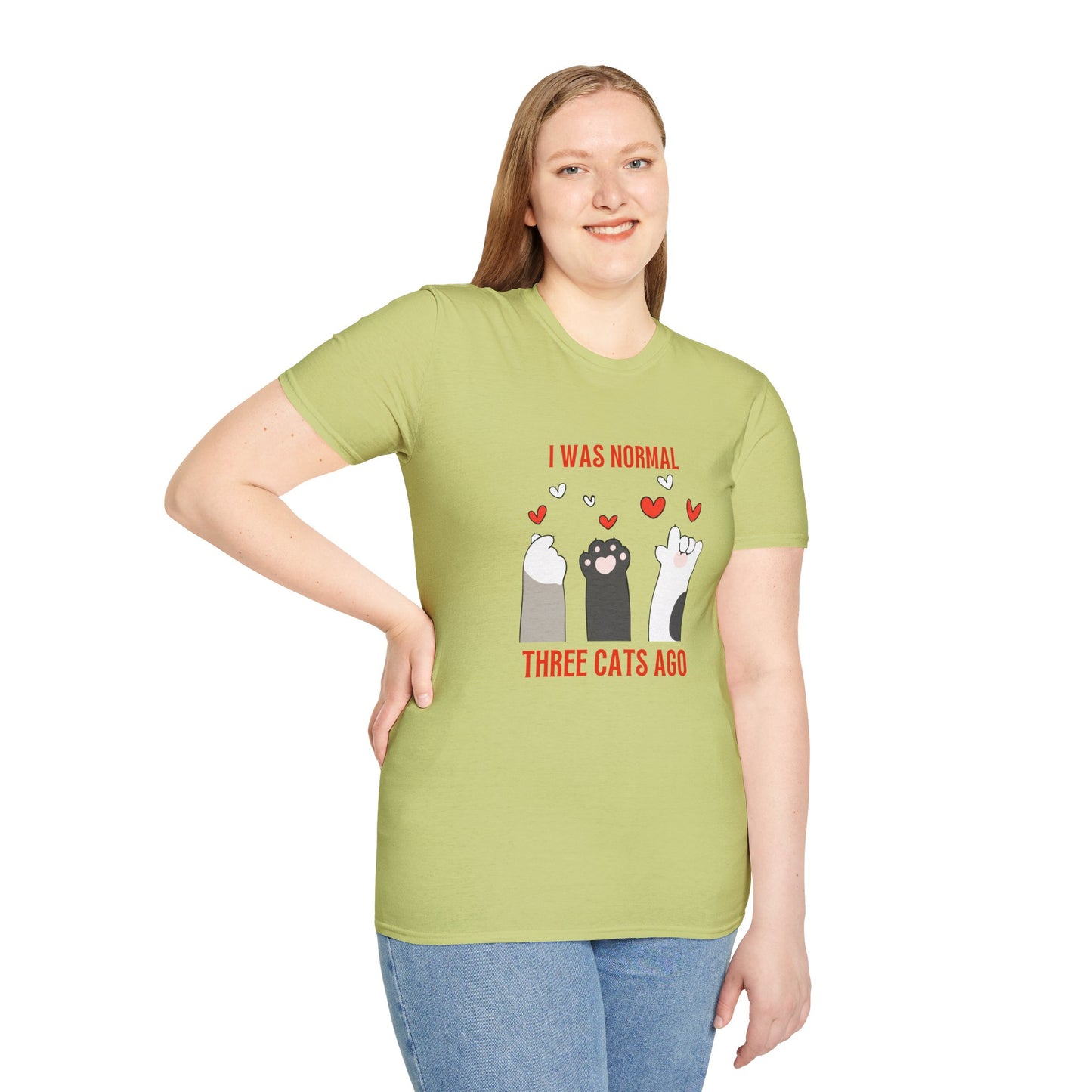 Funny Cat Lover T-Shirt - 'I Was Normal Three Cats Ago'