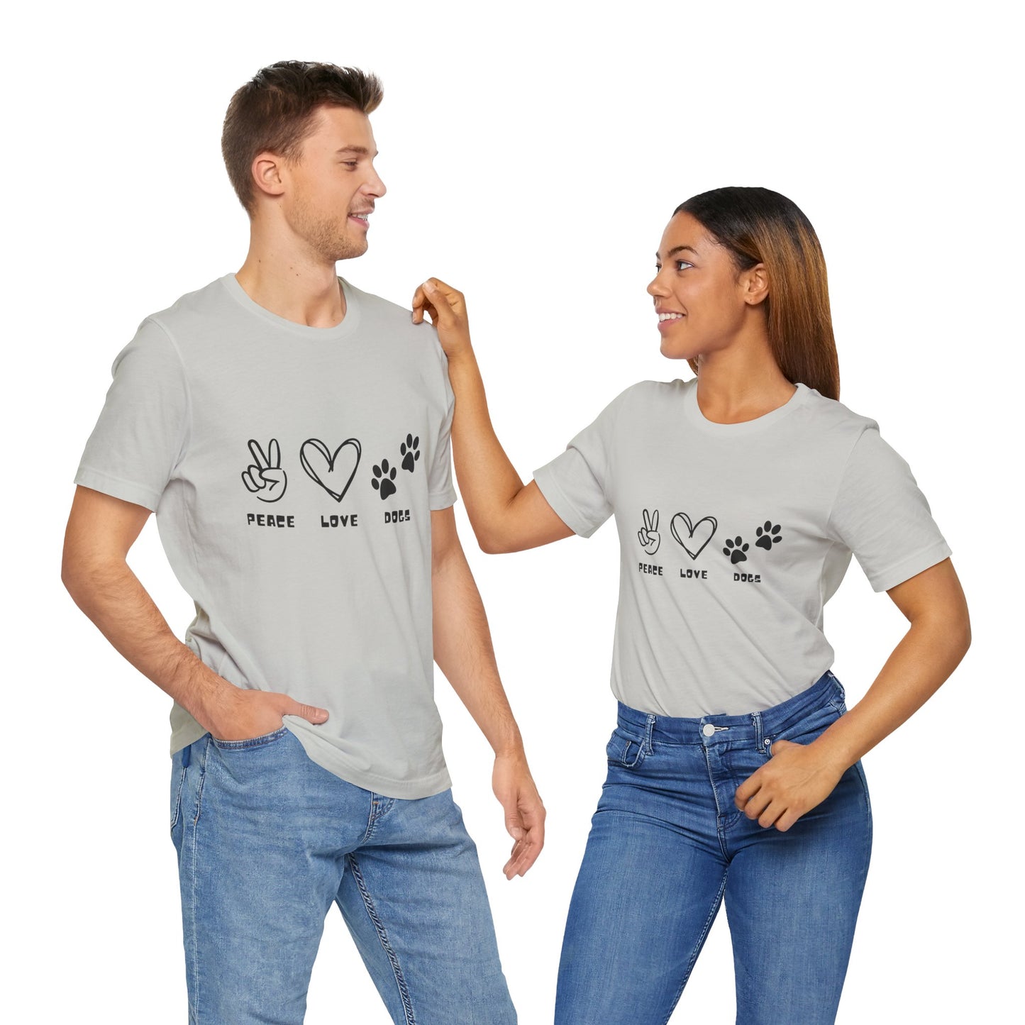 Peace Love Dogs Unisex Short Sleeve Tee - Casual Pet Lover T-Shirt