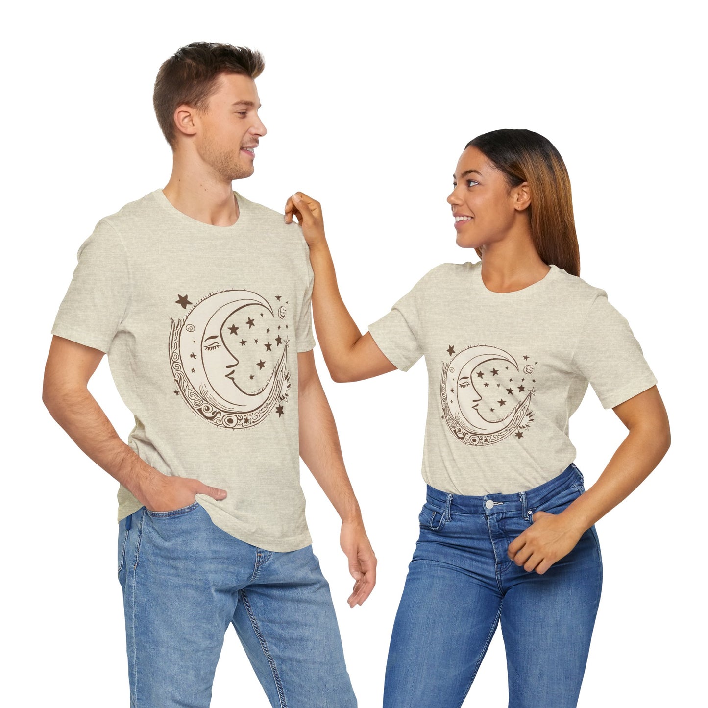 Celestial Moon and Stars Unisex Short Sleeve Tee