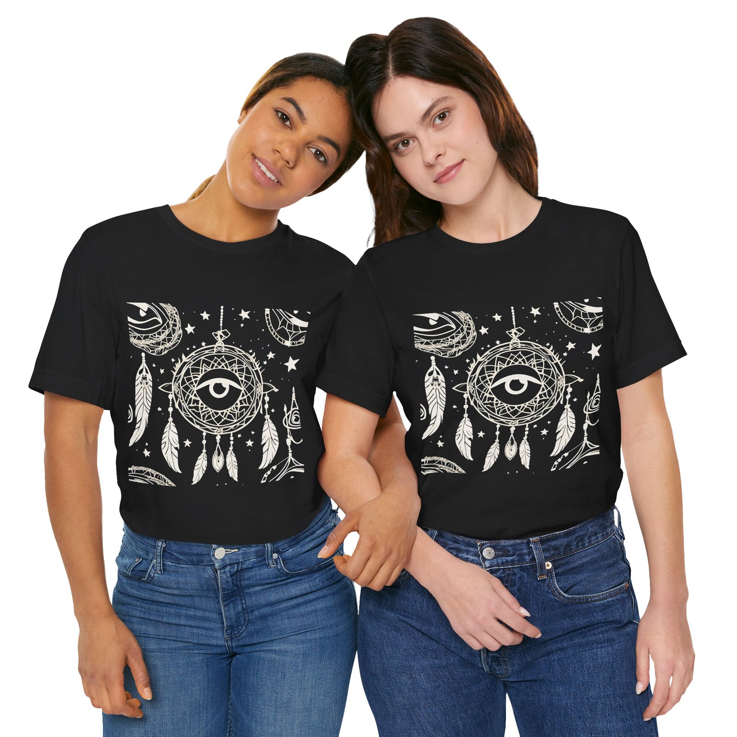 Bohemian Dreamcatcher Unisex Tee - Eye & Feathers Design