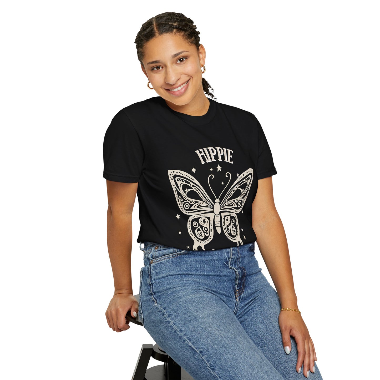 Hippie Soul Unisex Garment-Dyed T-Shirt - Bohemian Butterfly Design