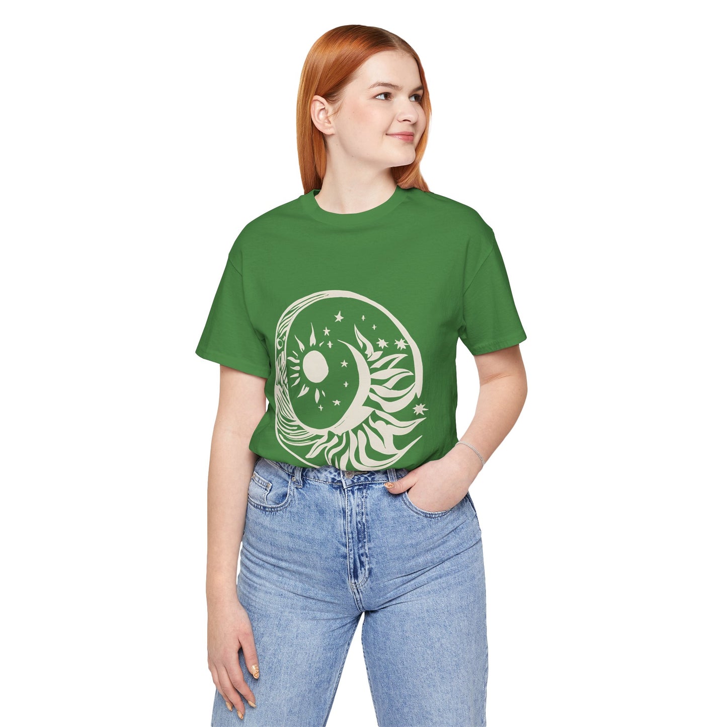 Bohemian Sun and Moon Graphic Tee - Unisex Jersey Short Sleeve