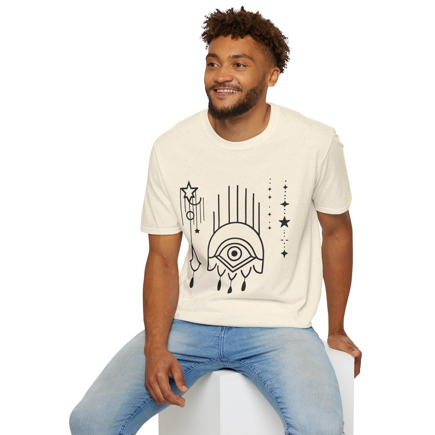 Mystical Eye Unisex Softstyle T-Shirt for Spiritual Seekers