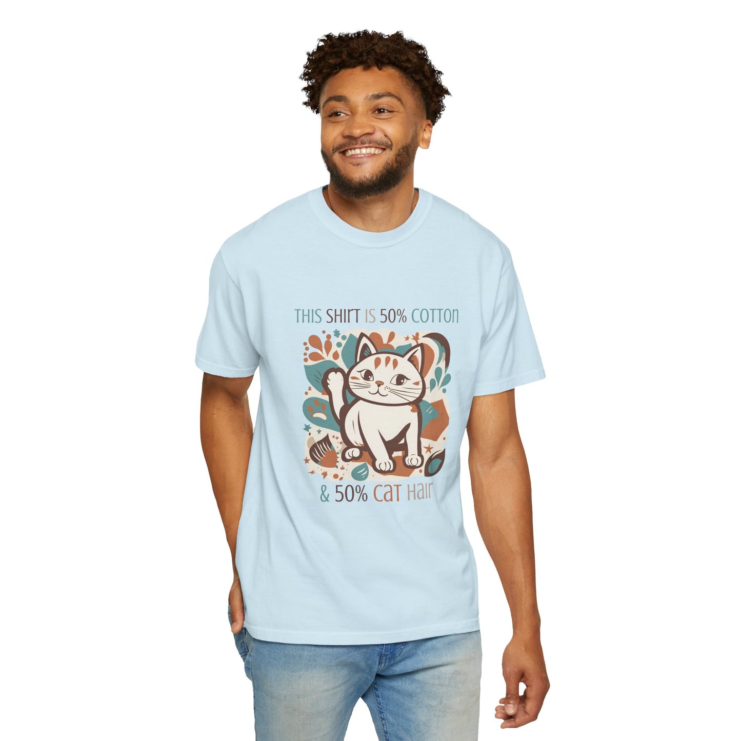 Funny Cat Themed Unisex T-Shirt - 50% Cotton & 50% Cat Hair