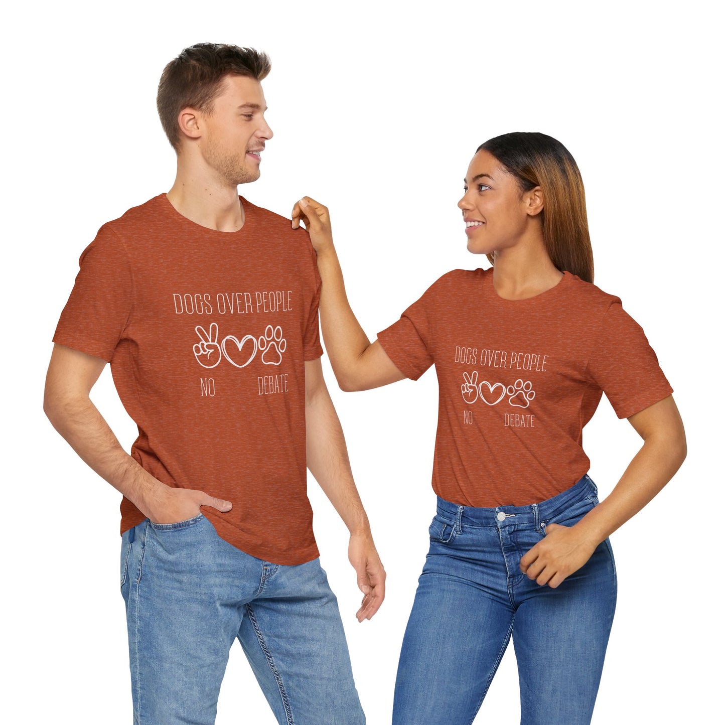 Unisex Jersey Tee - "Dogs Over People" Graphic Shirt