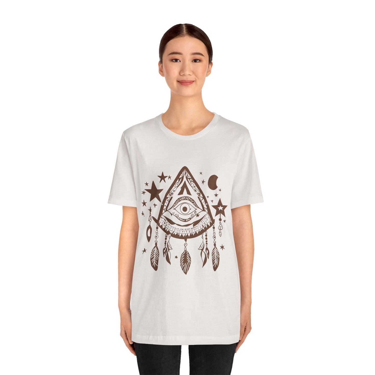 Mystical Boho Graphic Tee - Unisex Jersey Short Sleeve with Eye Design