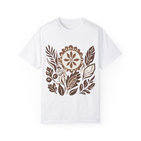 Floral Unisex Garment-Dyed T-shirt - Bohemian Style Tee for Nature Lovers