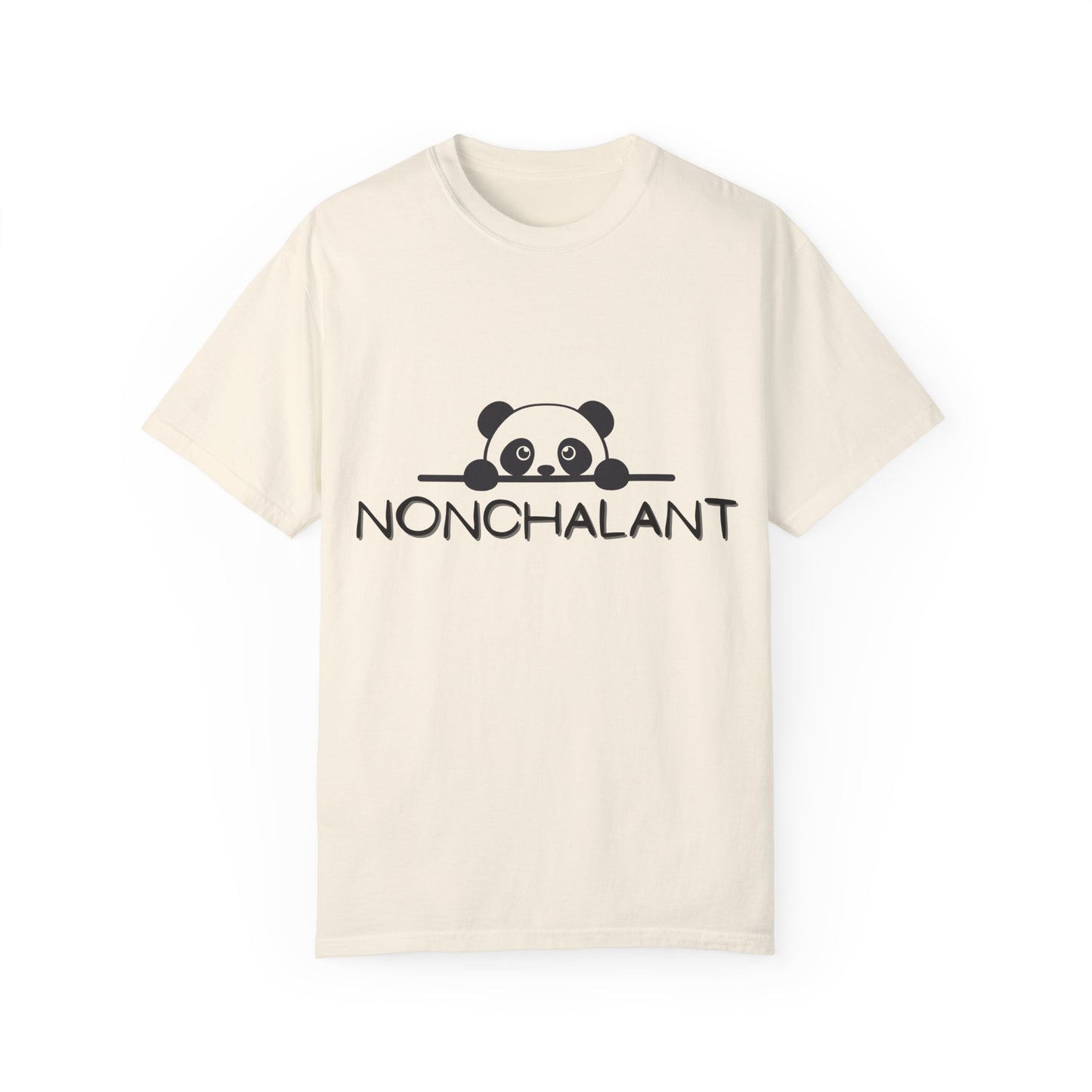 Nonchalant Panda Unisex Garment-Dyed T-Shirt - Casual Fun Wear